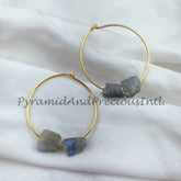 Natural Labradorite Earrings, Blue Flashy Labradorite, Raw Labradorite Earrings, Sold By Pair